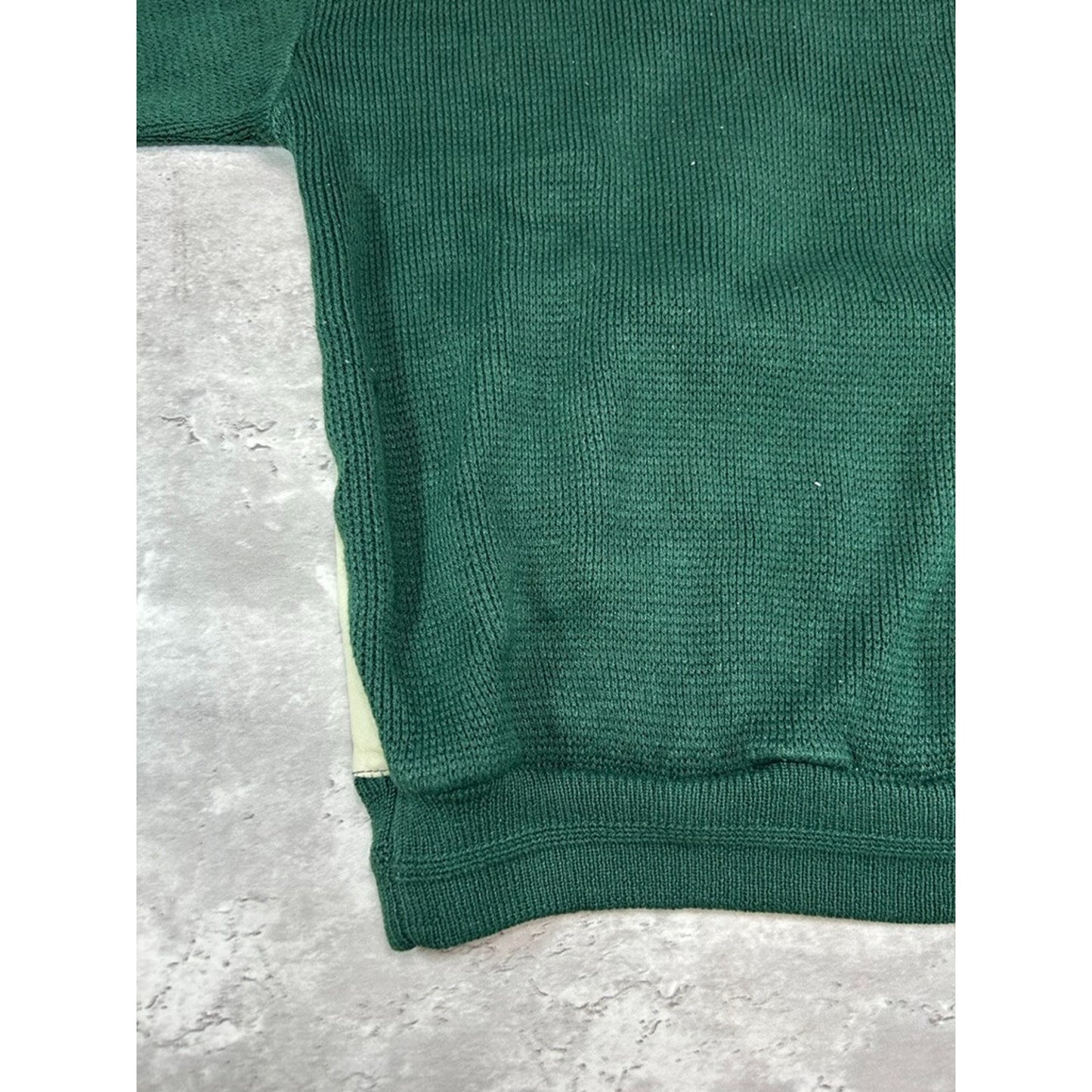 Vintage 90s Trutus Biancarra Leather Striped Pullover Knit Sweater Size XXL