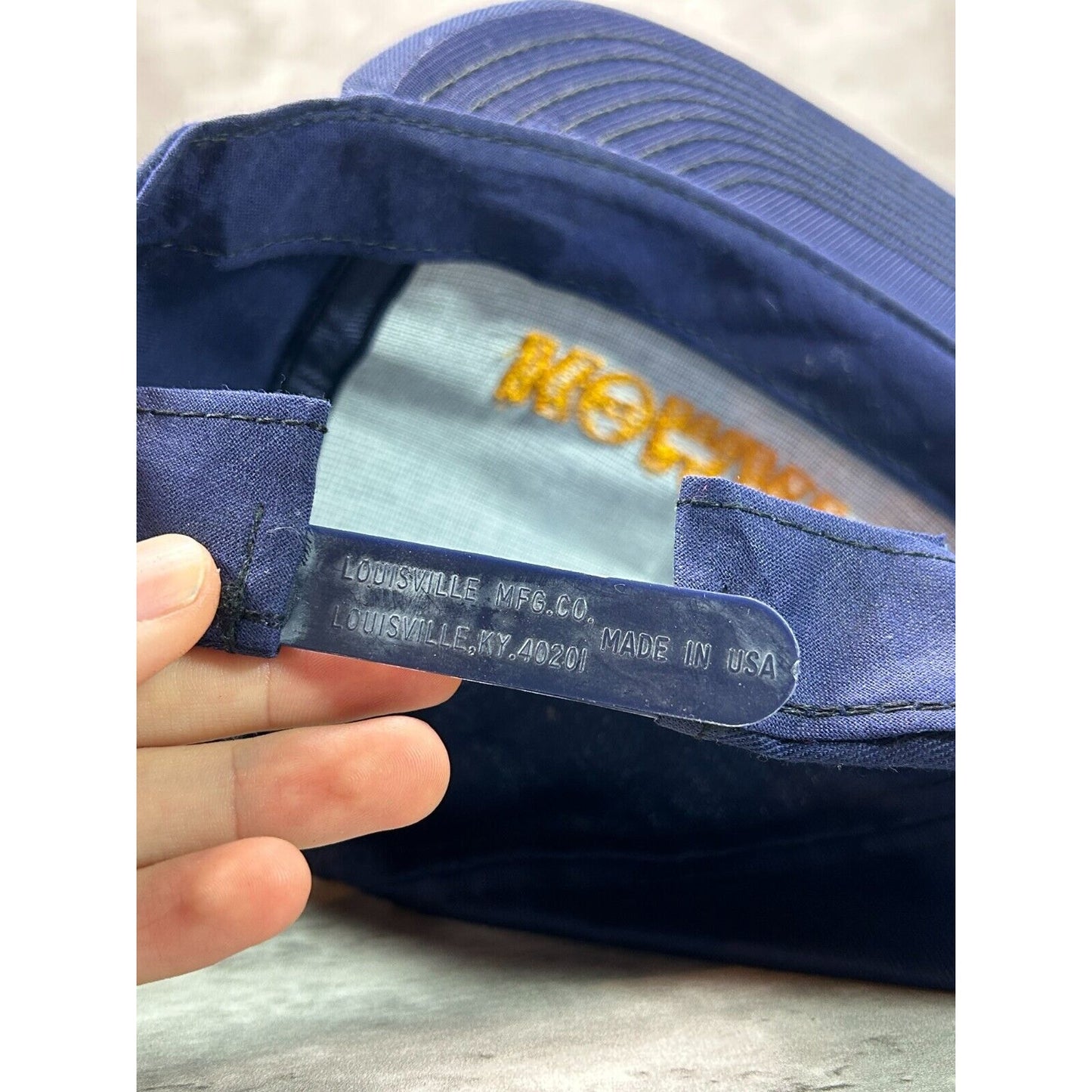 Vintage 90s Komatsu Embroidered Logo Snapback Hat OSFA Blue