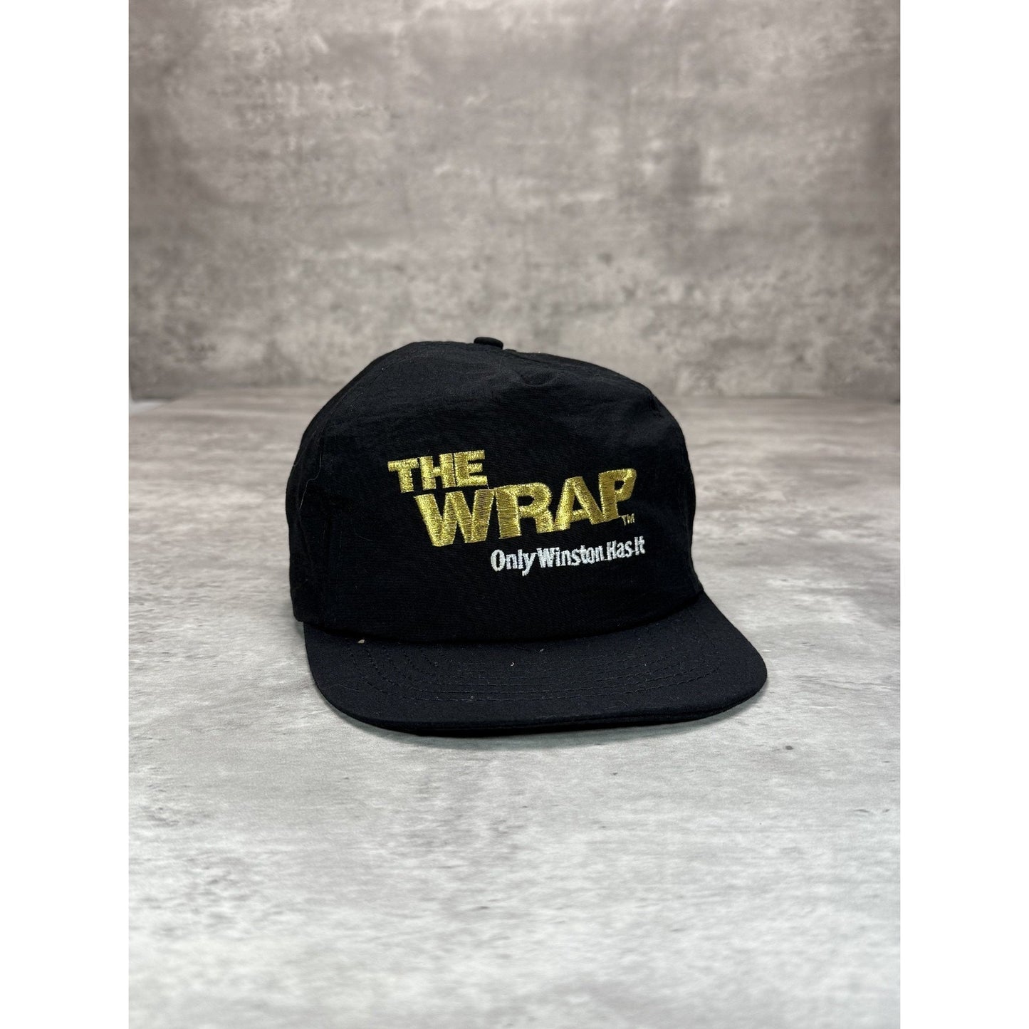 Vintage 90s Winston Cigarettes The Wrap Embroidered Spellout Snapback Hat OSFA
