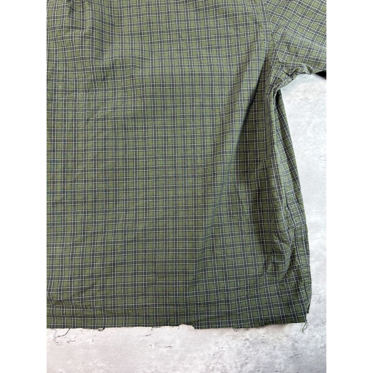 Vintage Eddie Bauer Plaid Print Short Sleeve Reworked Cropped Button Up Medium
