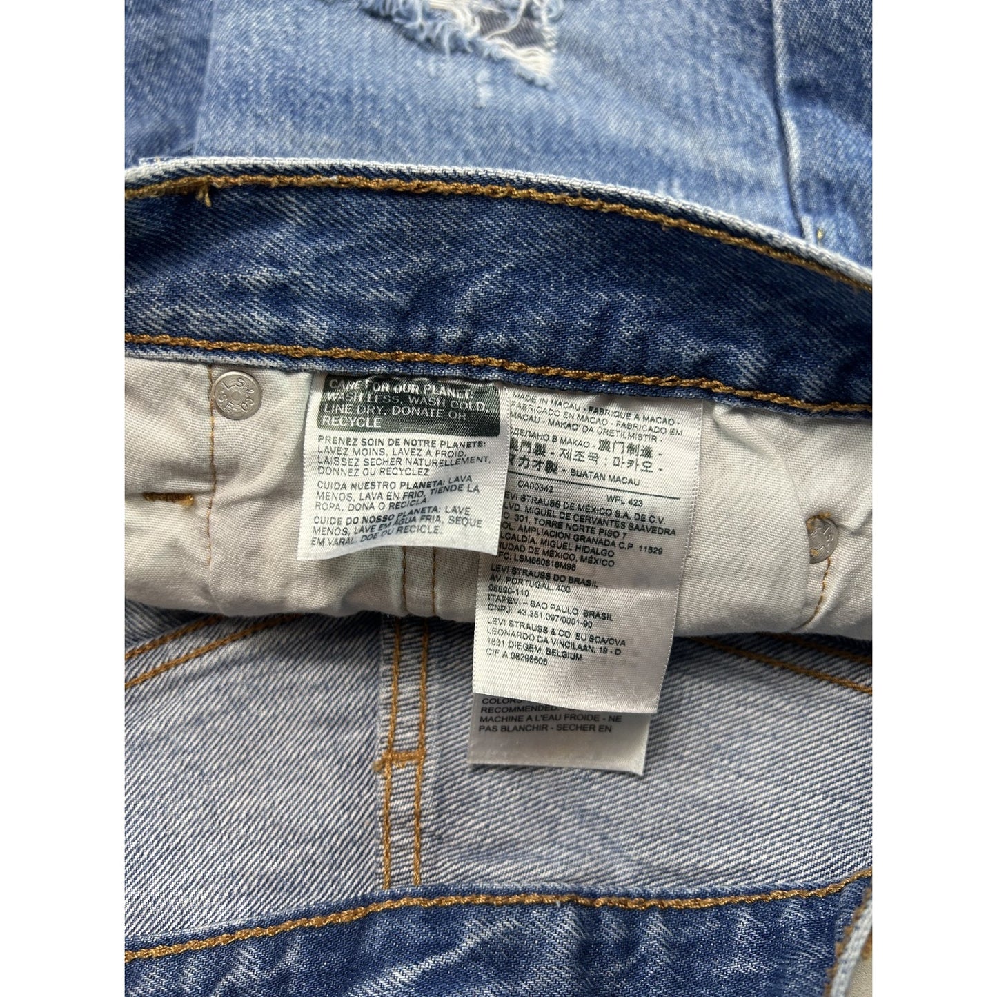 Levis 501 Red Tab Dark Wash Denim Short Shorts Size 32 Blue