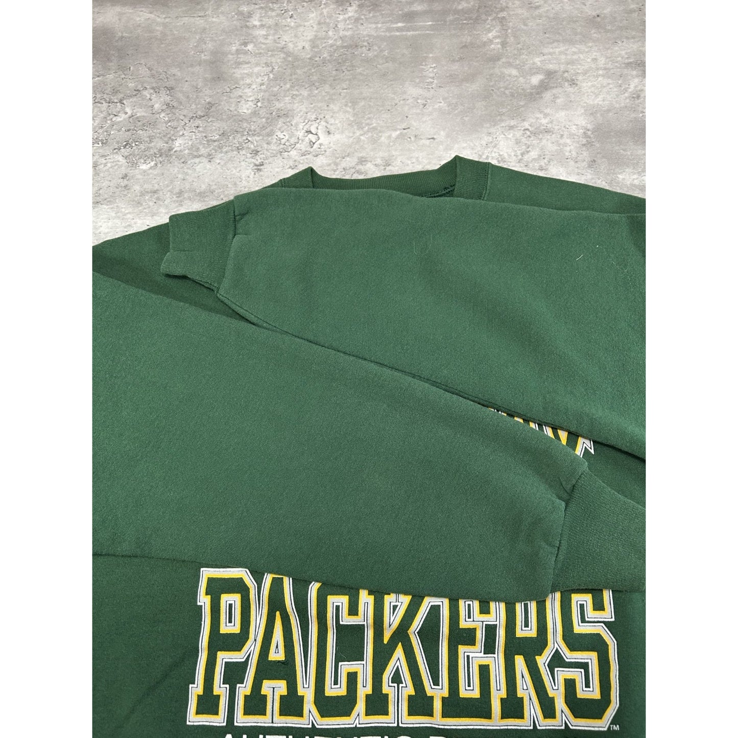Vintage 1995 Green Bay Packers NFL Graphic Logo Spellout Sweatshirt Size XL
