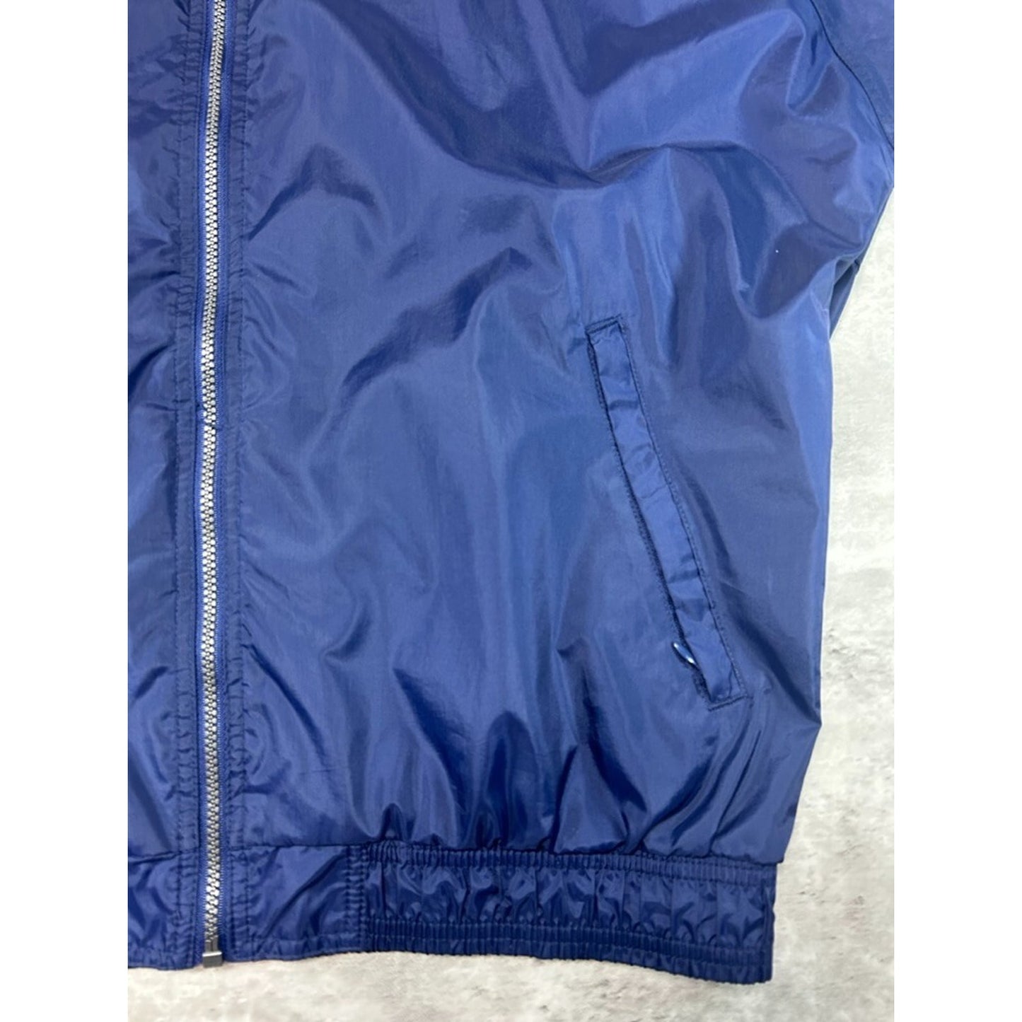 Vintage 90s Adidas Embroidered Logo Nylon Windbreaker Jacket Size Large Blue