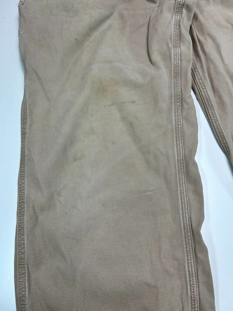 Carhartt Loose Fit Canvas Workwear Carpenter Pants Size 37 Beige