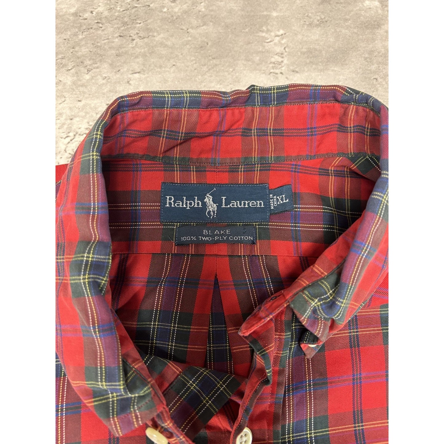 Vintage Polo Ralph Lauren Plaid Print Long Sleeve Button Up Shirt Size XL