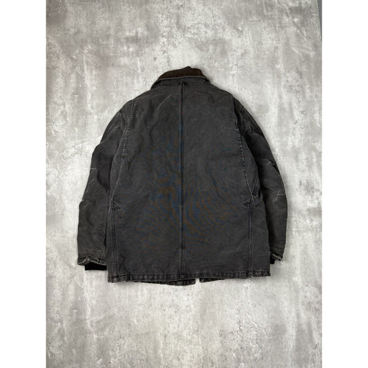 Vintage Carhartt Quilted Lined Canvas Workwear Arctic Jacket Size XL Black