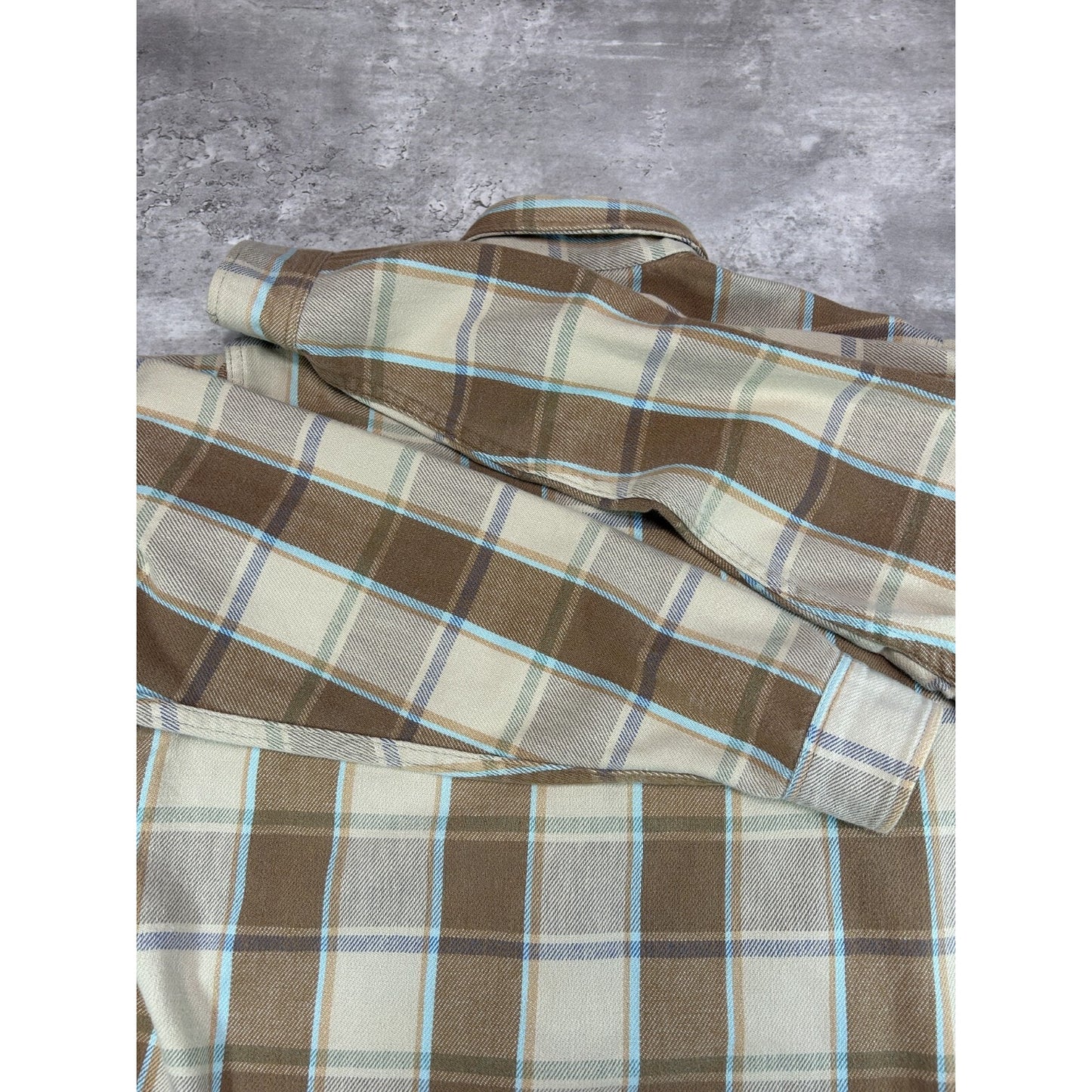 Vintage Big Mac Plaid Print Double Pocket Long Sleeve Button Up Shirt Sz Medium