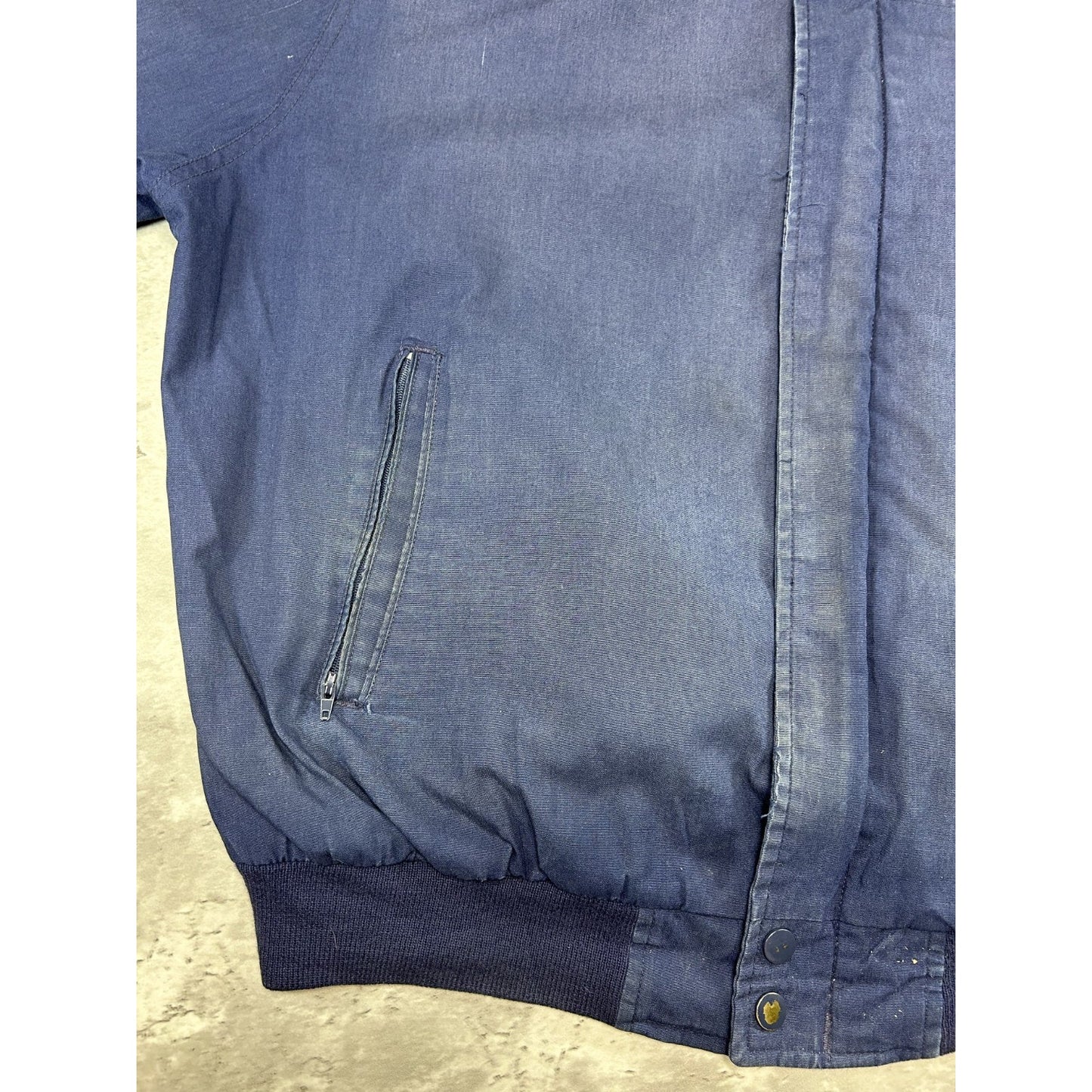 Vintage 90s Arnold Palmer Lightweight Full Zip Bomber Jacket Sz Large Navy Blue