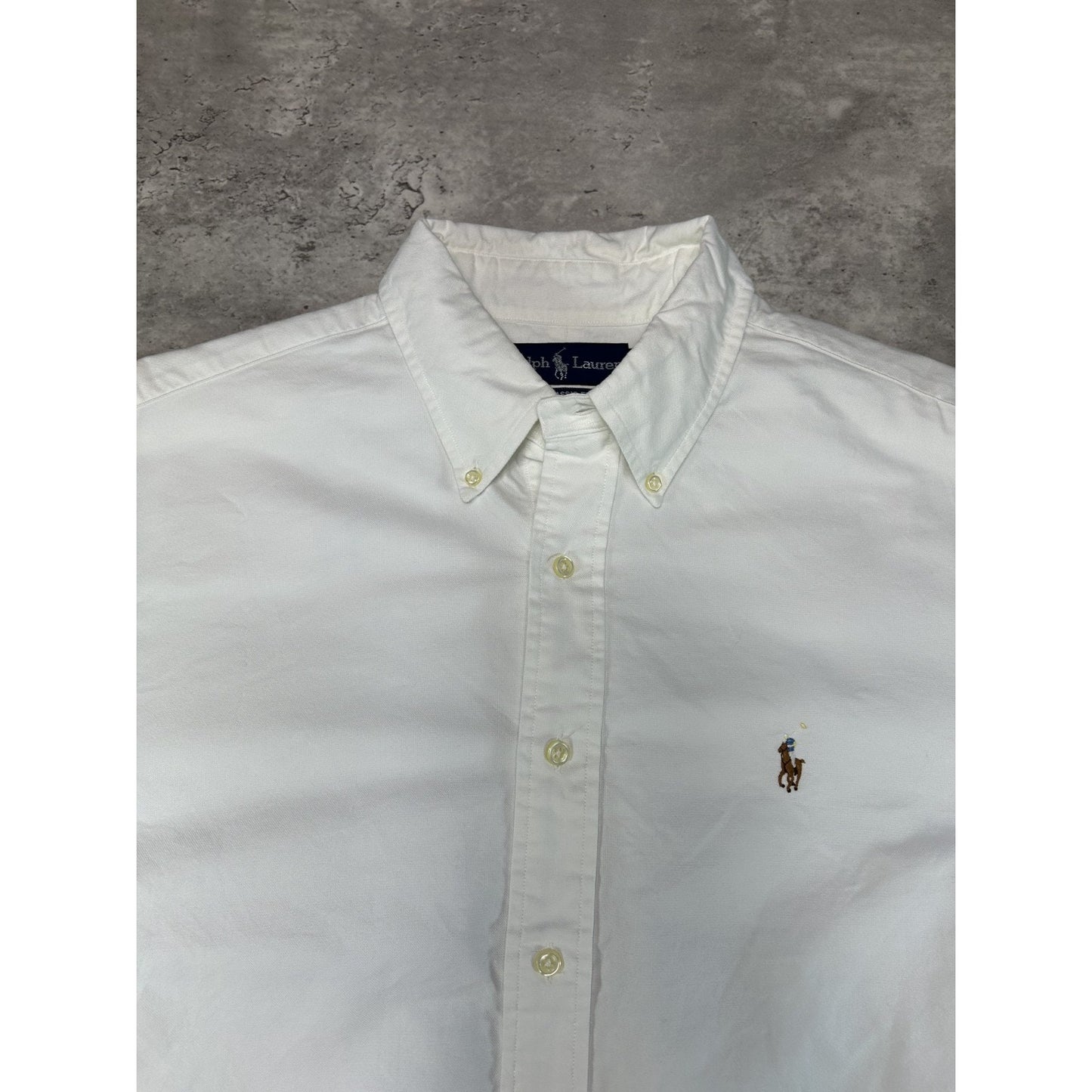 Vintage Polo Ralph Lauren Long Sleeve Reworked Cropped Button Up Shirt Sz XL