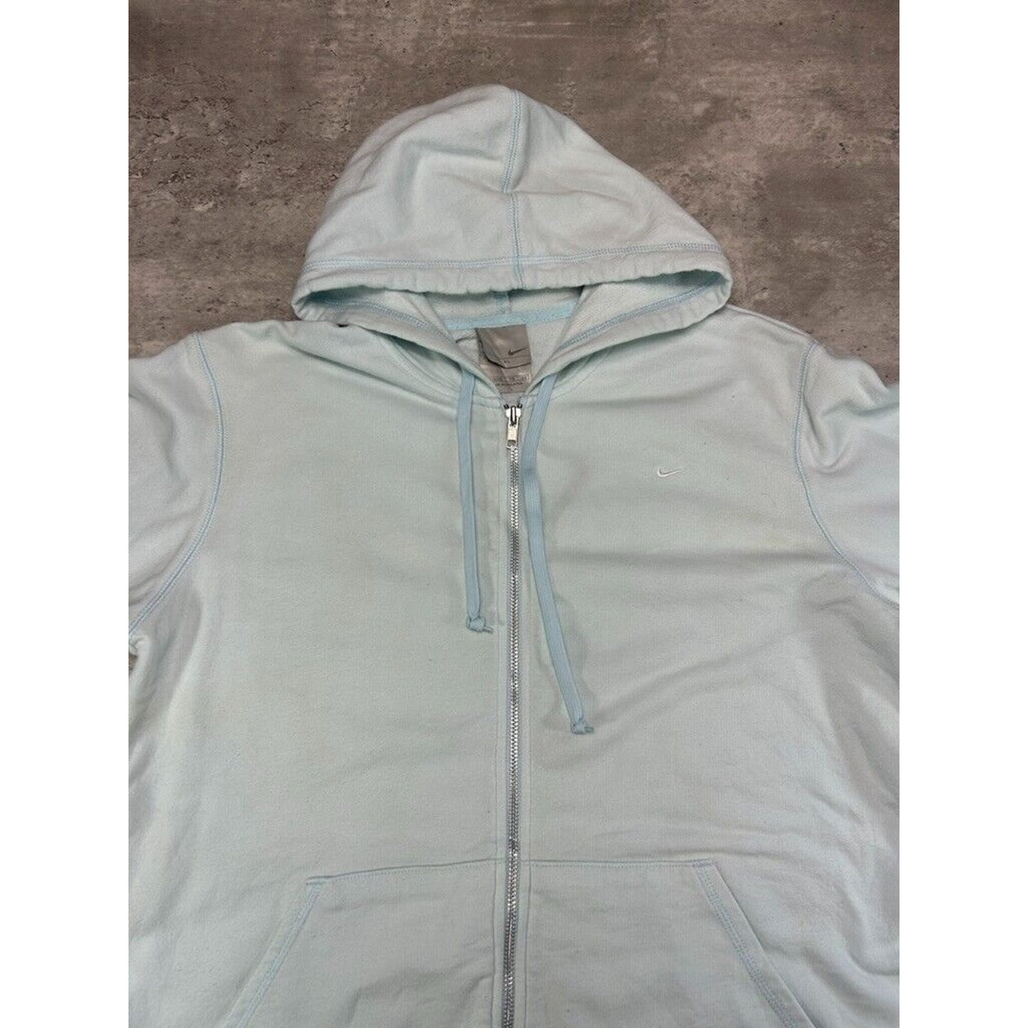 Vintage Womens Nike Tonal Embroidered Swoosh Full Zip Hooded Sweatshirt Size XL