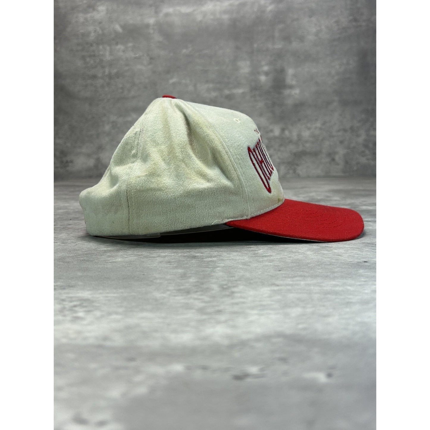 Vintage 90s Ohio Stadium NCAA Buckeyes Embroidered Spellout Snapback Hat OSFA