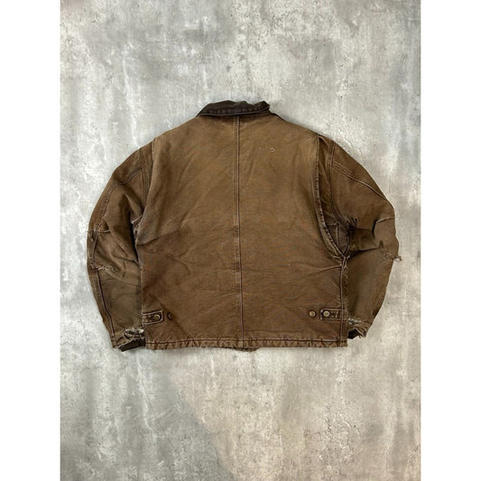 Vintage Carhartt Insulated Canvas Workwear Cropped Arctic Jacket Size Large