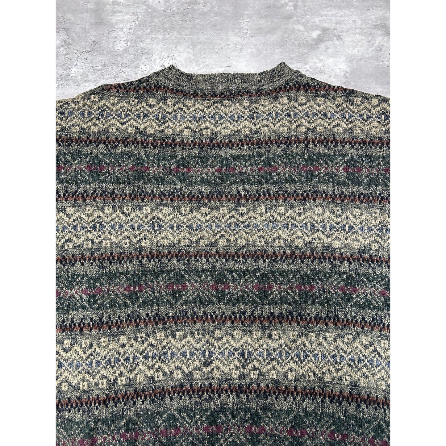 Vintage 90s Dockers Striped Print Pullover Knit Sweater Size XL