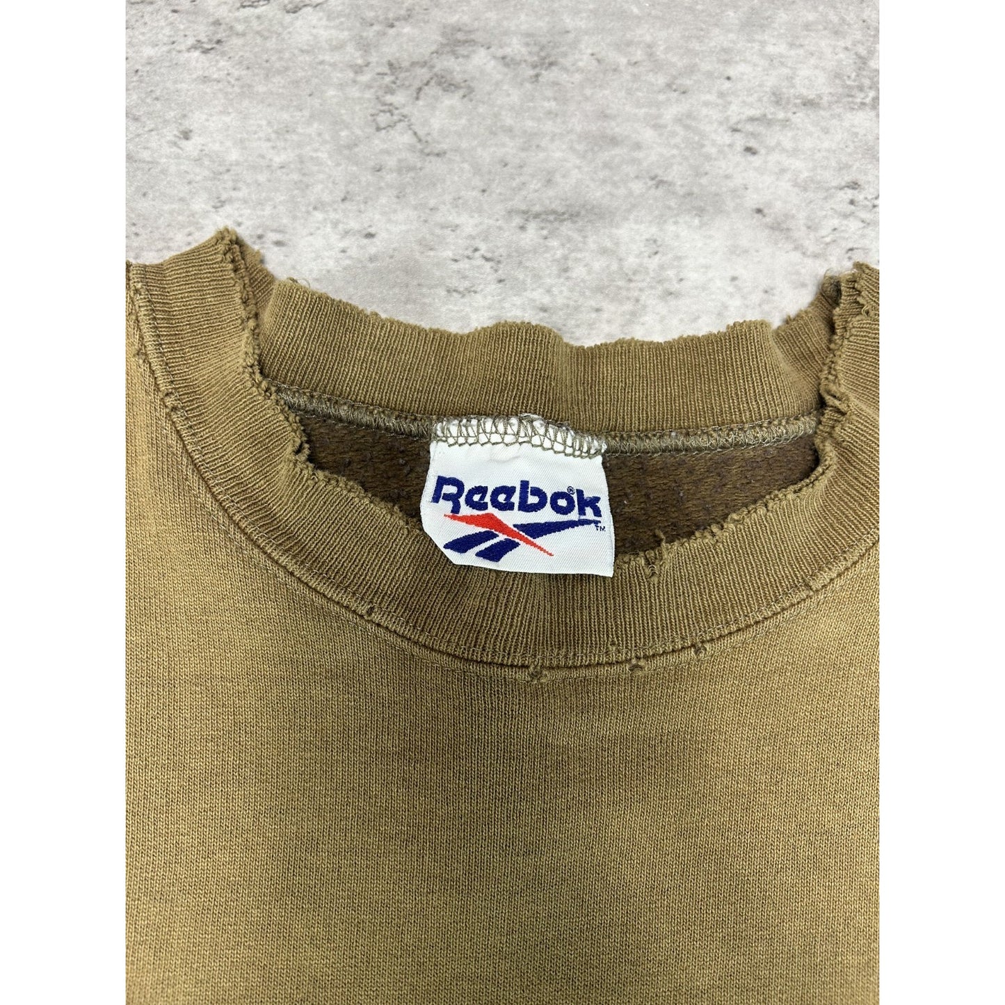 Vintage 90s Reebok Distressed Tonal Embroidered Logo Sweatshirt Size Medium