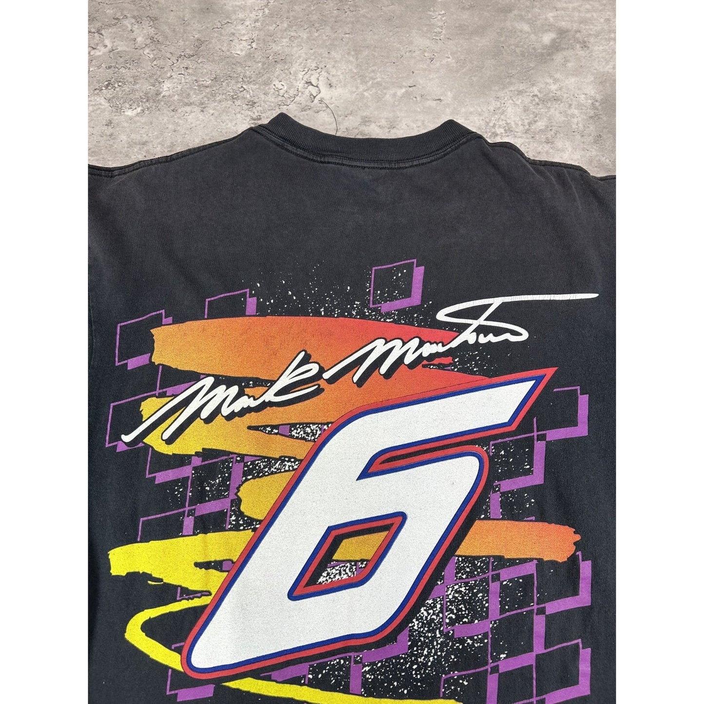 Vintage 90s Mark Martin #6 Nascar Valvoline Big Graphic Race T-Shirt Size Large