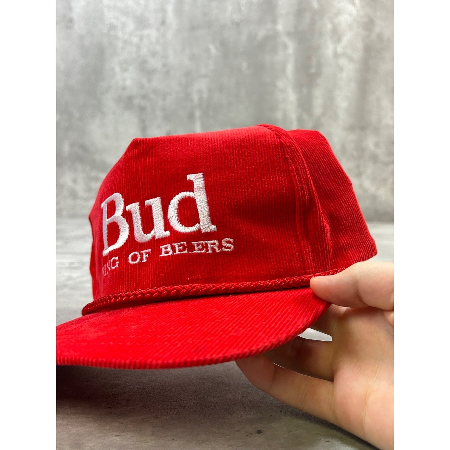 Vintage 90s Budweiser King Of Beers Embroidered Spellout Snapback Hat OSFA