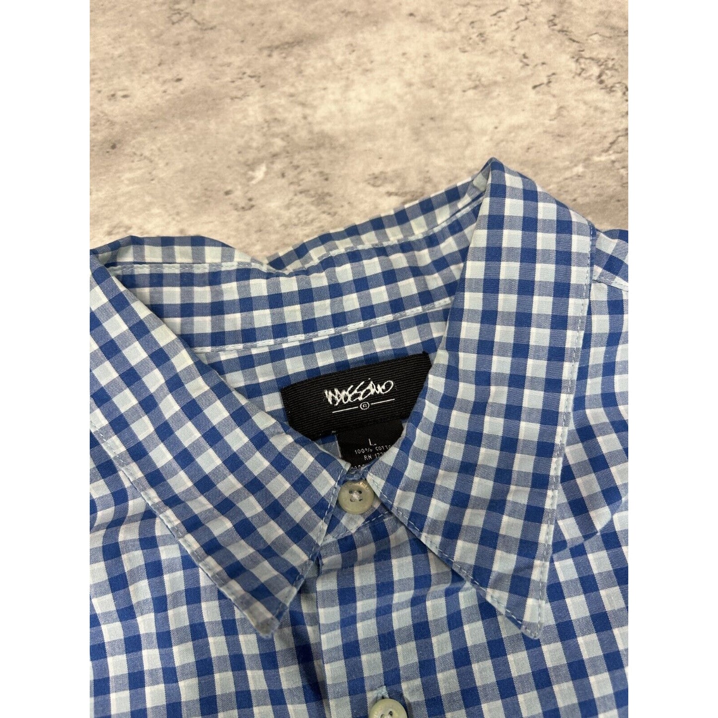 Vintage Mossimo Plaid Short Sleeve Cropped Button Up Shirt Size Large