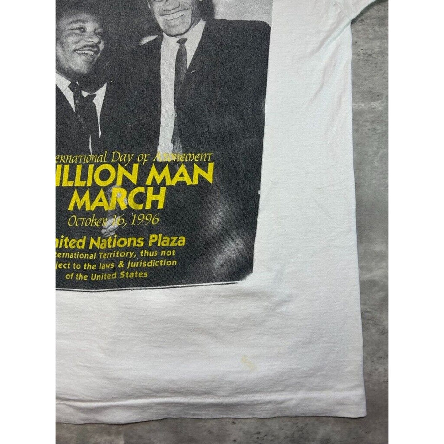 Vintage 1996 NYC Day Of Atonement Million Man March Graphic T-Shirt Size XL