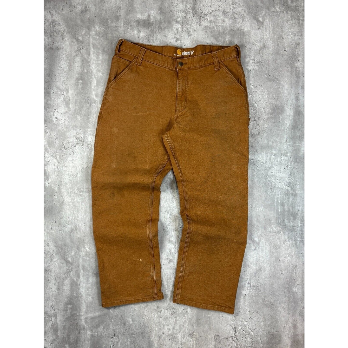 Carhartt Relaxed Fit Canvas Work Wear Carpenter Pants Size 38 Beige