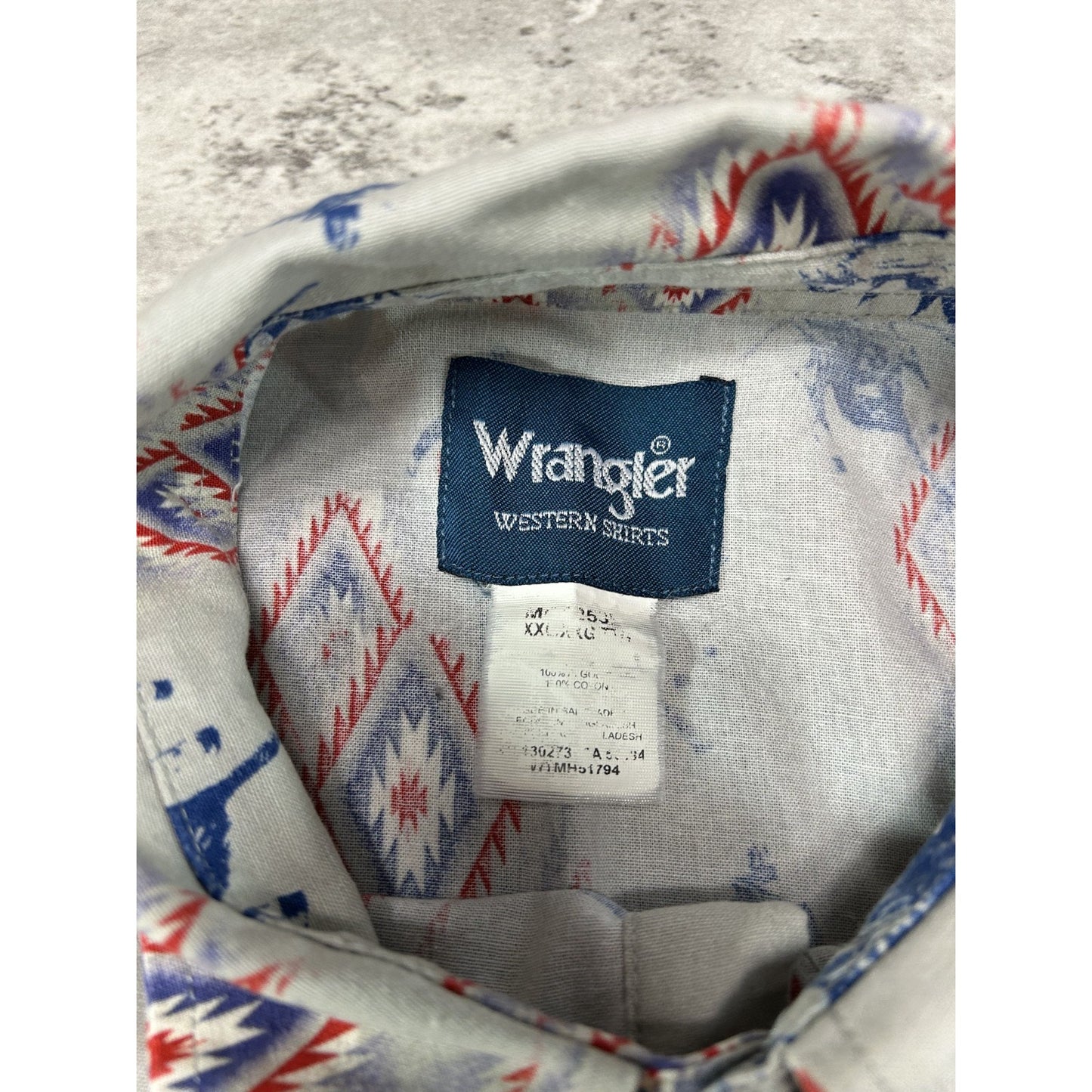 Vintage 90s Wrangler Western Wear Pearl Snap Long Sleeve Button Up Shirt Sz 2XL