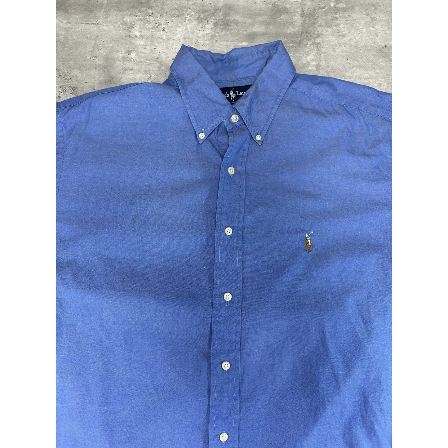 Vintage Polo Ralph Lauren Embroidered Pony Long Sleeve Button Up Shirt Sz 2XL
