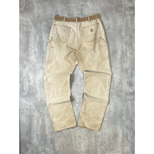 Vintage 90s Carhartt Canvas Workwear Double Knee Carpenter Pants Size 34