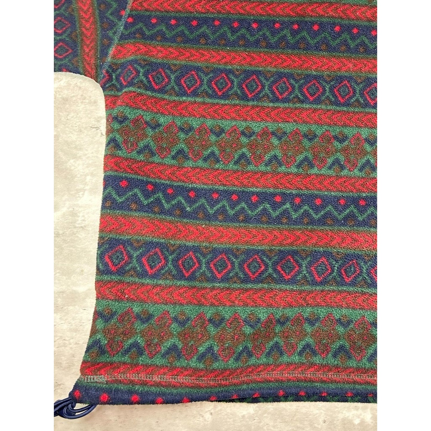 Vintage 90s Van Heusen Abstract Striped 3/4 Button Fleece Sweatshirt Size Large