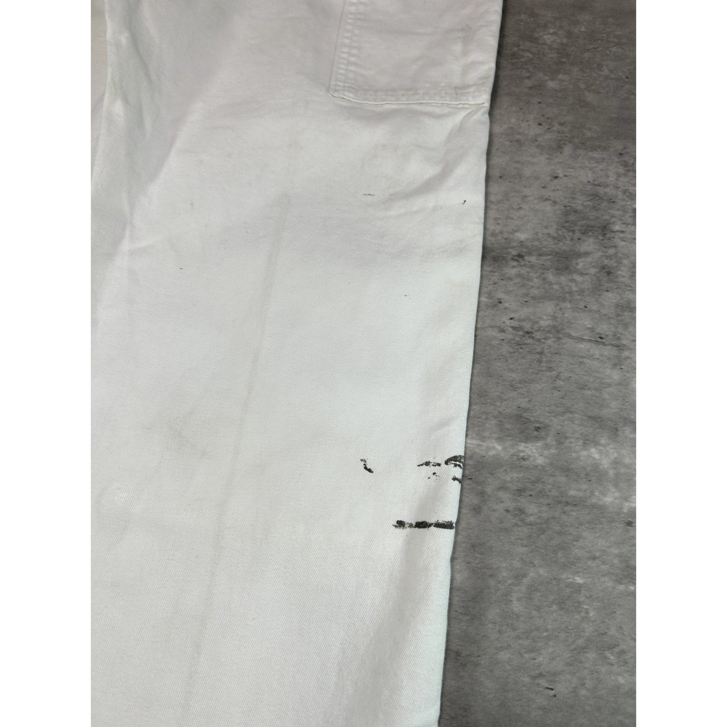 Vintage Dickies Canvas Work Wear Painters Double Knee Pants Size 36W White