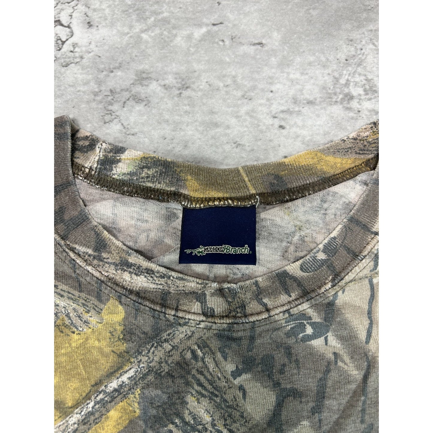 Vintage 90s Mossy Oak Shadow Branch Tree Camo Hunting T-Shirt Size 3XL