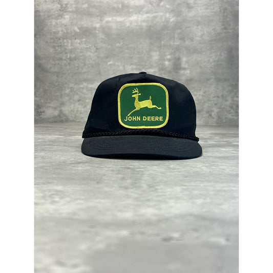 Vintage 80s/90s John Deere Embroidered Patch Trucker Snapback Hat OSFA