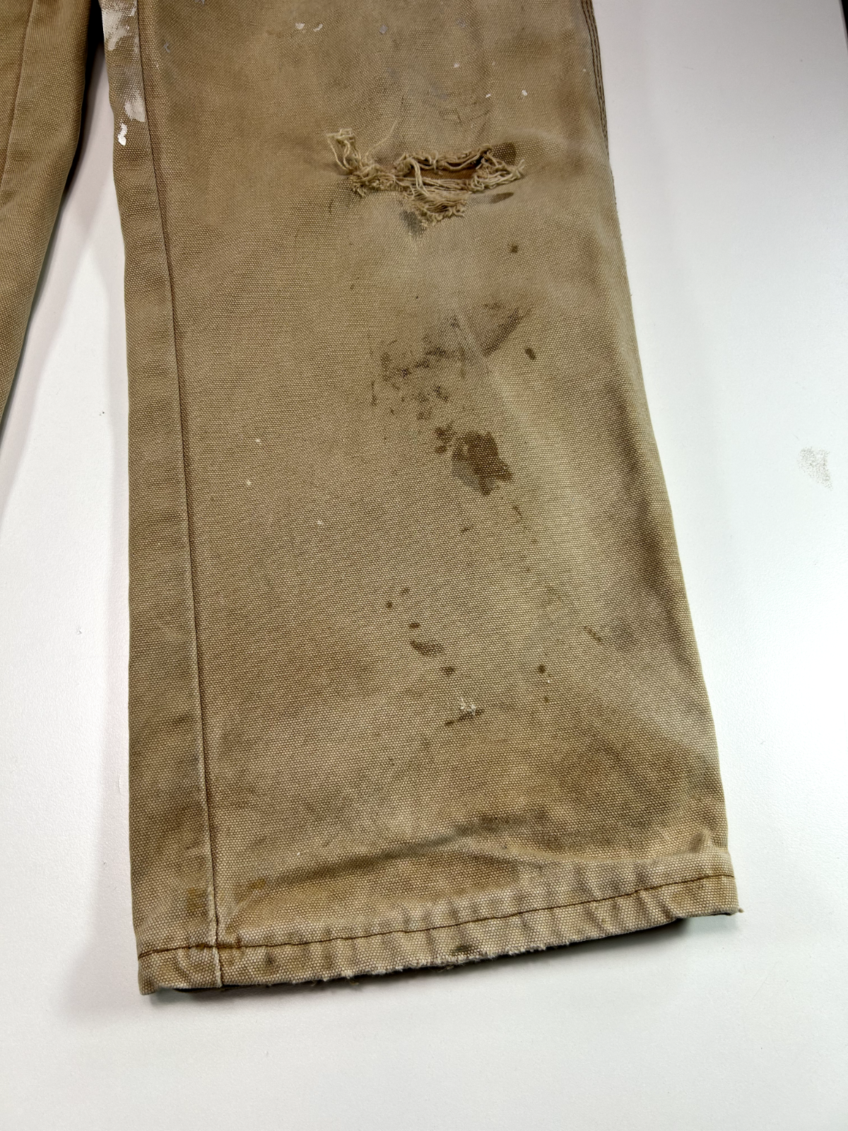 Vintage Dickies Canvas Work Wear Carpenter Pants Size 32W Beige
