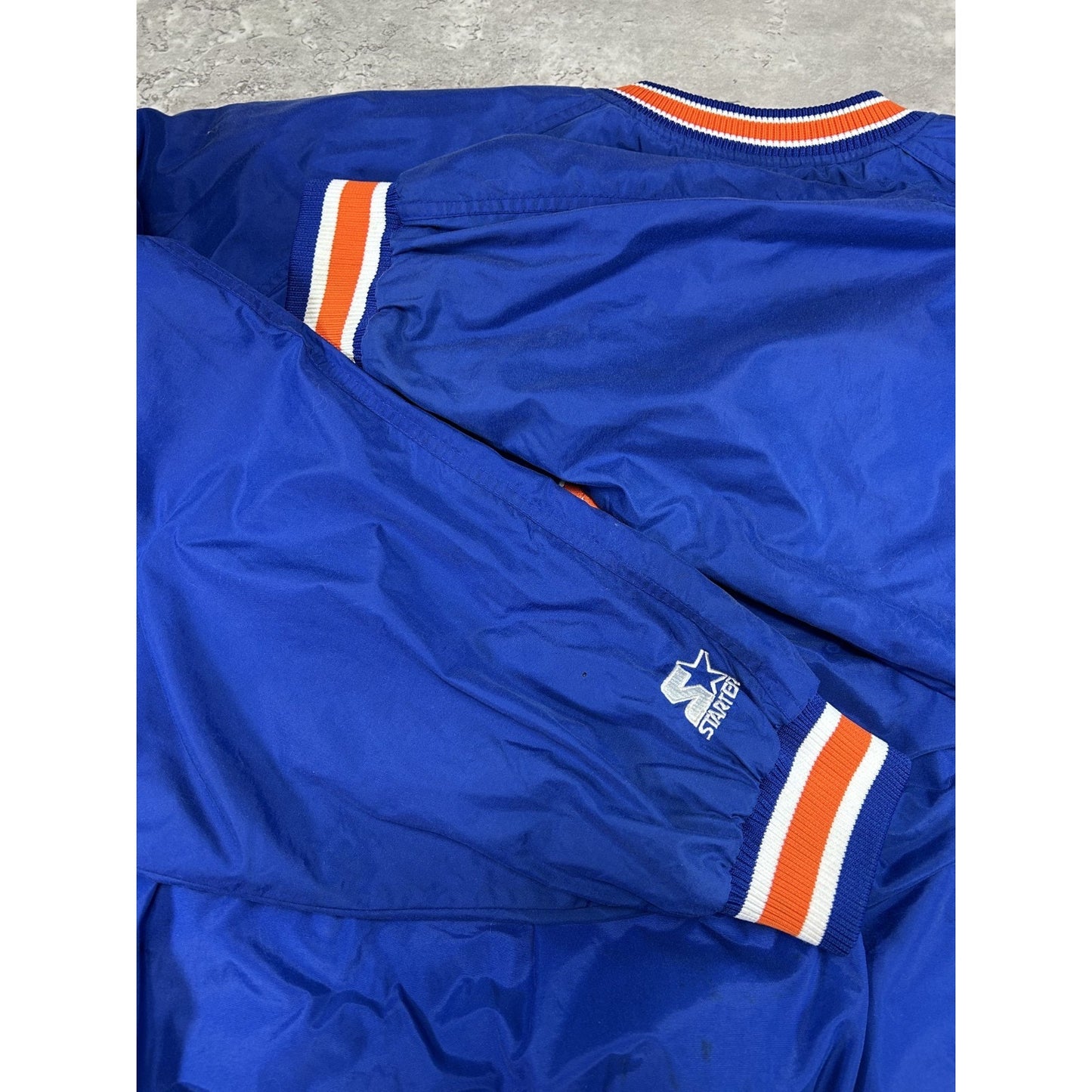 Vintage 90s New York Mets MLB Embroidered 1/4 Button Nylon Starter Jacket Sz 2XL