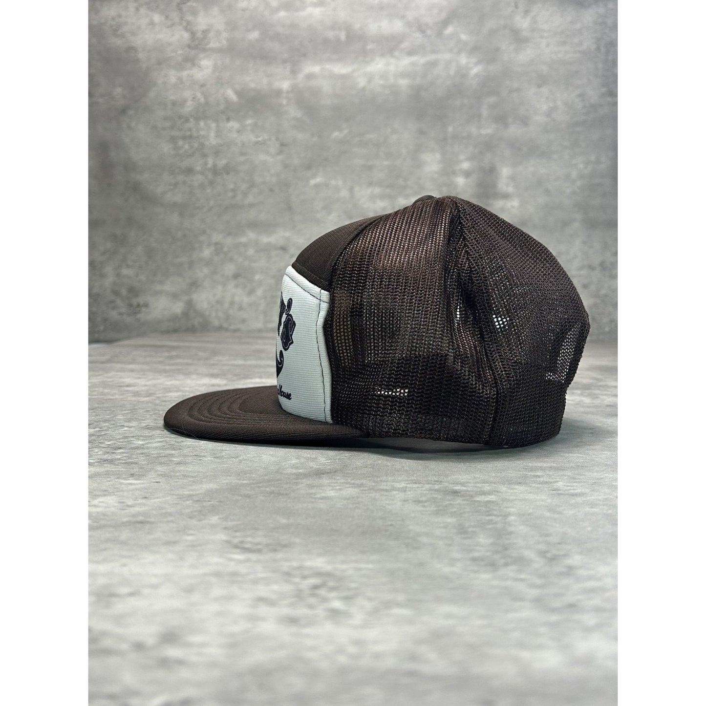 Vintage 90s Caseys Graphic Spellout Moustache Trucker Snapback Hat OSFA