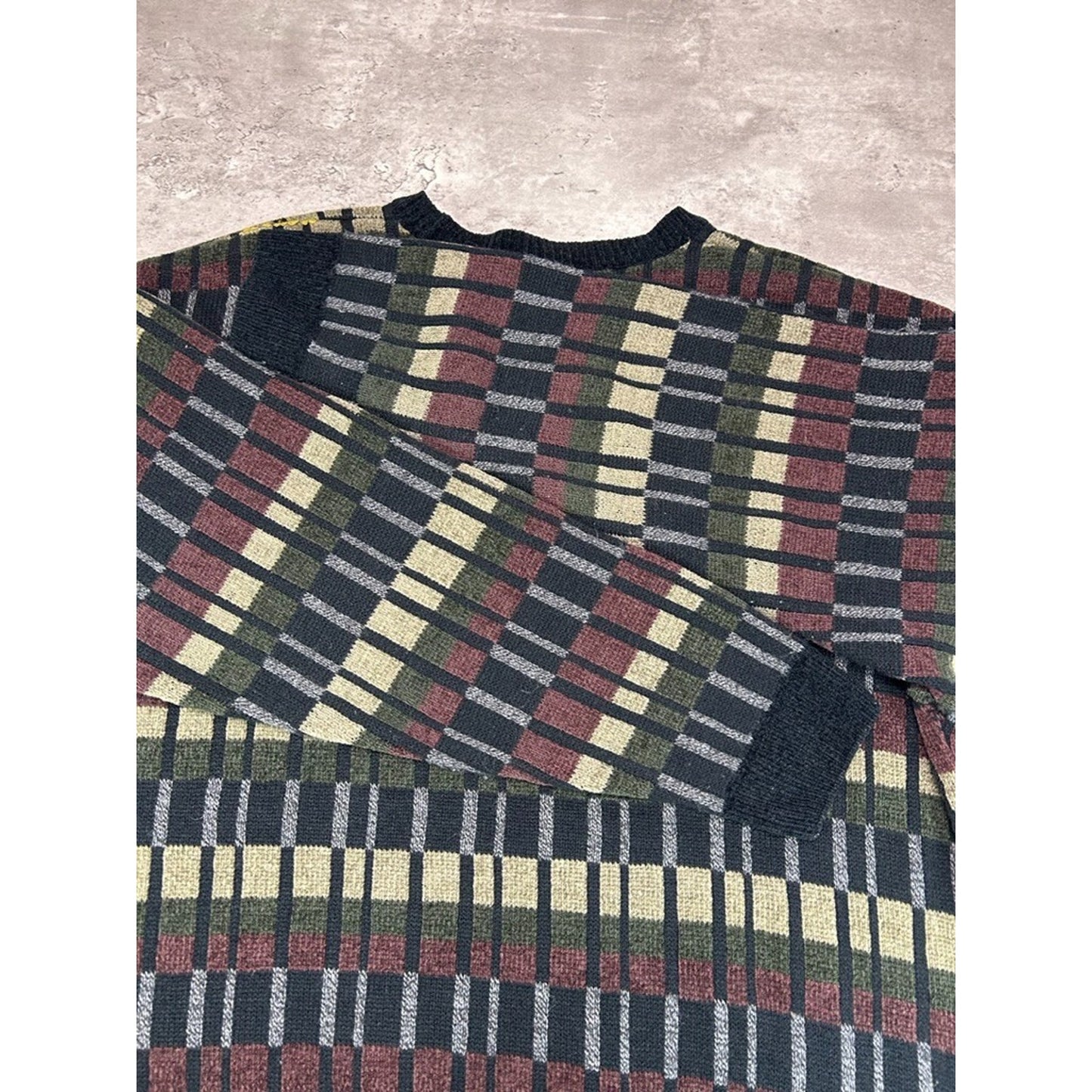 Vintage Knights Bridge Abstract Striped Pullover Knit Sweater Size Large