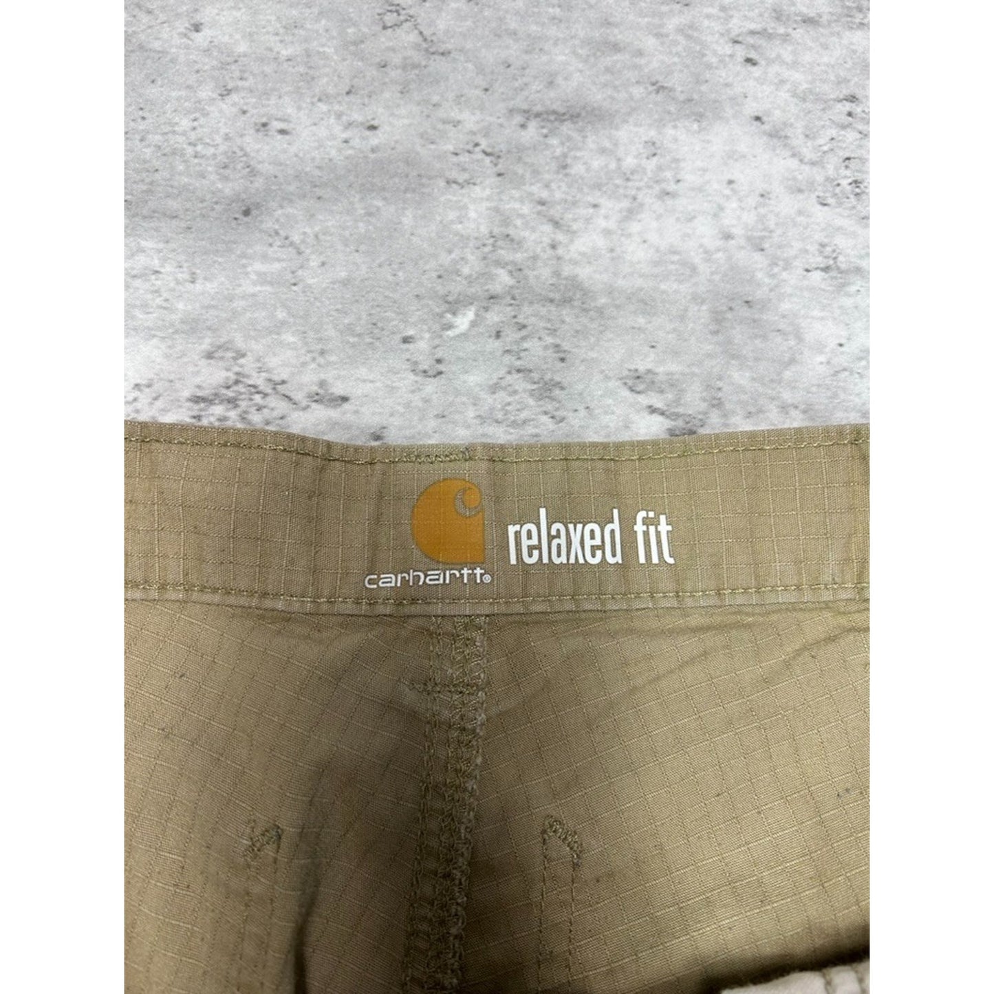 Carhartt Relaxed Fit Ripstop Workwear Cargo Shorts Size 33 Beige