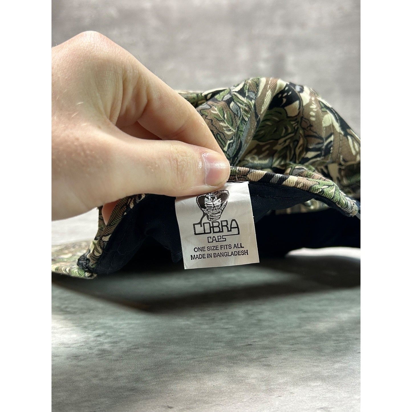 Vintage 90s Team Aggregate Embroidered Spellout Tree Camo Snapback Hat OSFA