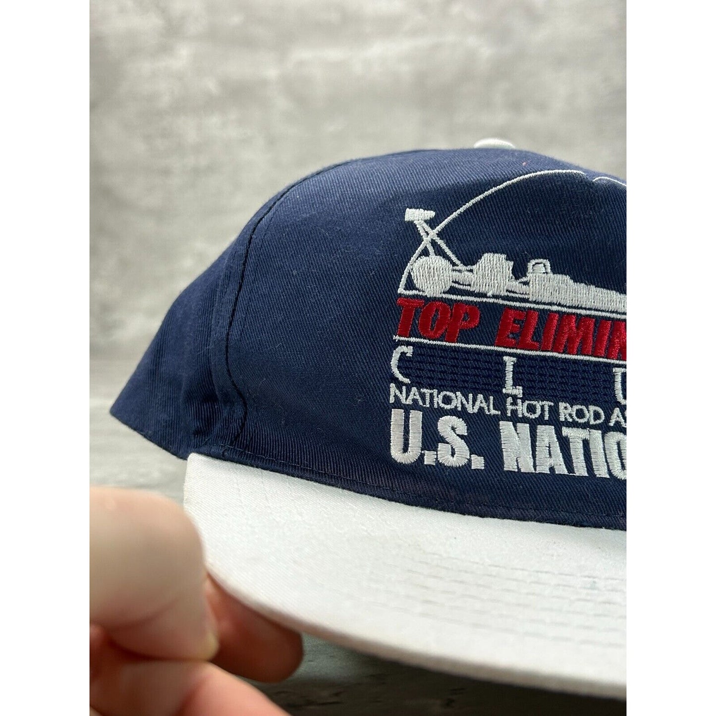 Vintage 90s NHRA Racing U.S. Nationals Embroidered Spell Out Snapback Hat OSFA