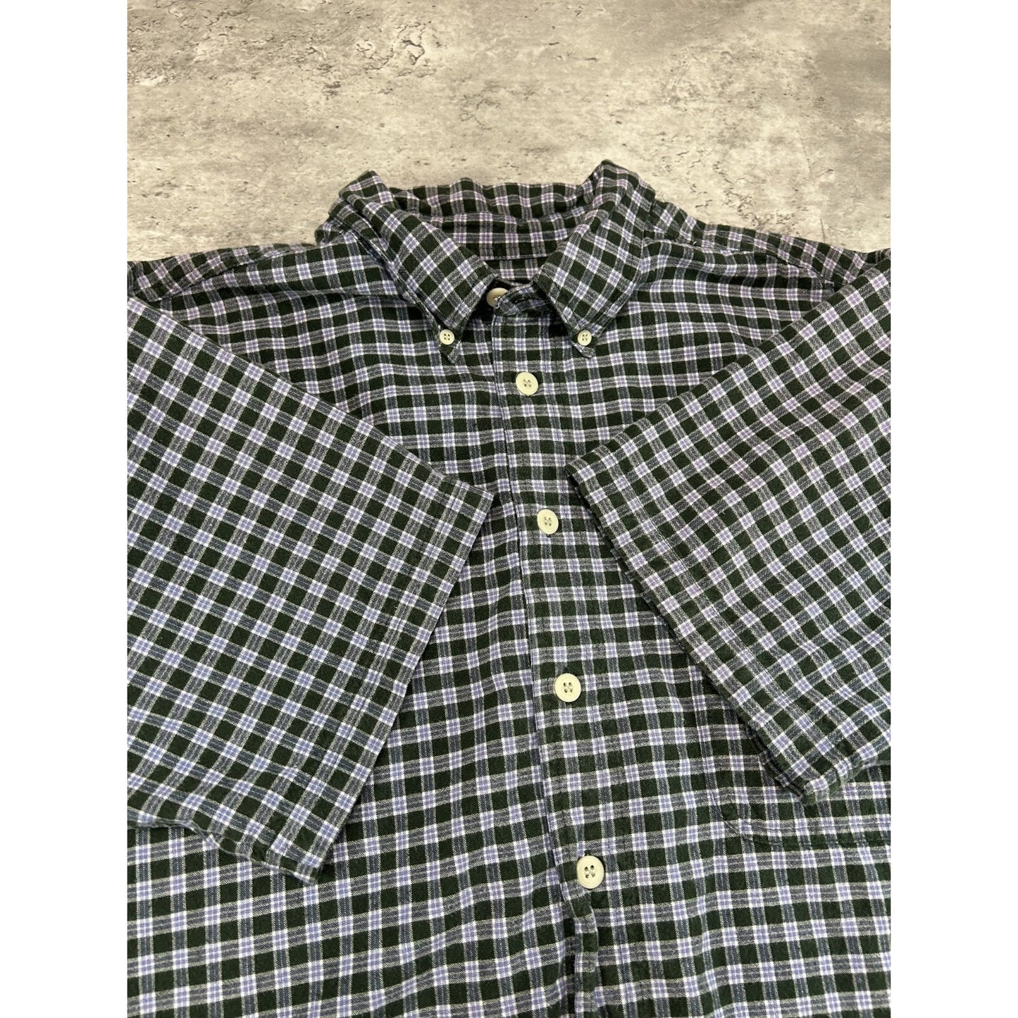 Vintage Genuine Sonoma Embroidered Logo Plaid Cropped Button Up Shirt Size Large