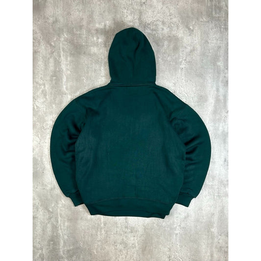 Vintage Coleman Outdoors Blank 1/4 Button Pullover Hooded Sweatshirt Size Large