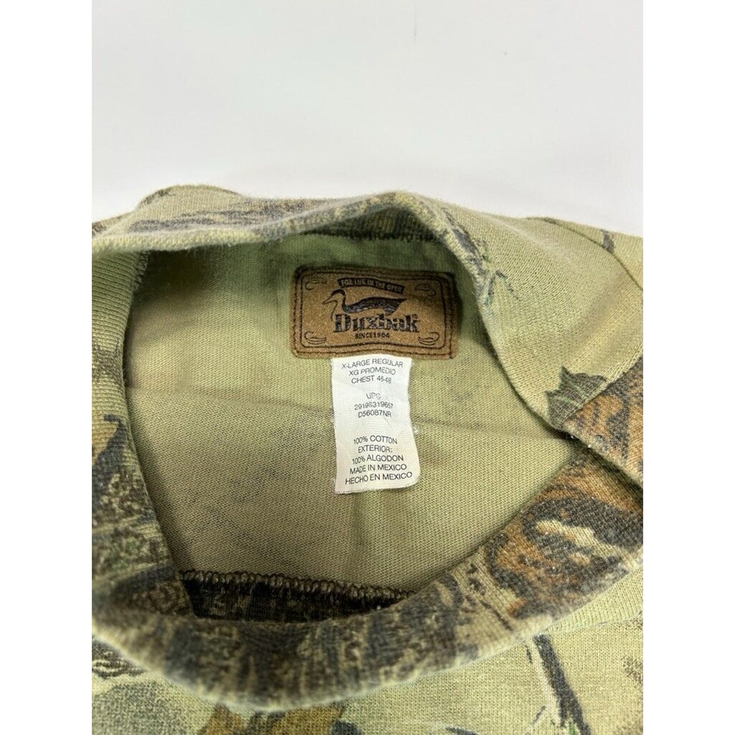 Vintage Duxbac Realtree Camo Long Sleeve Mock Neck Hunting T-Shirt Size XL