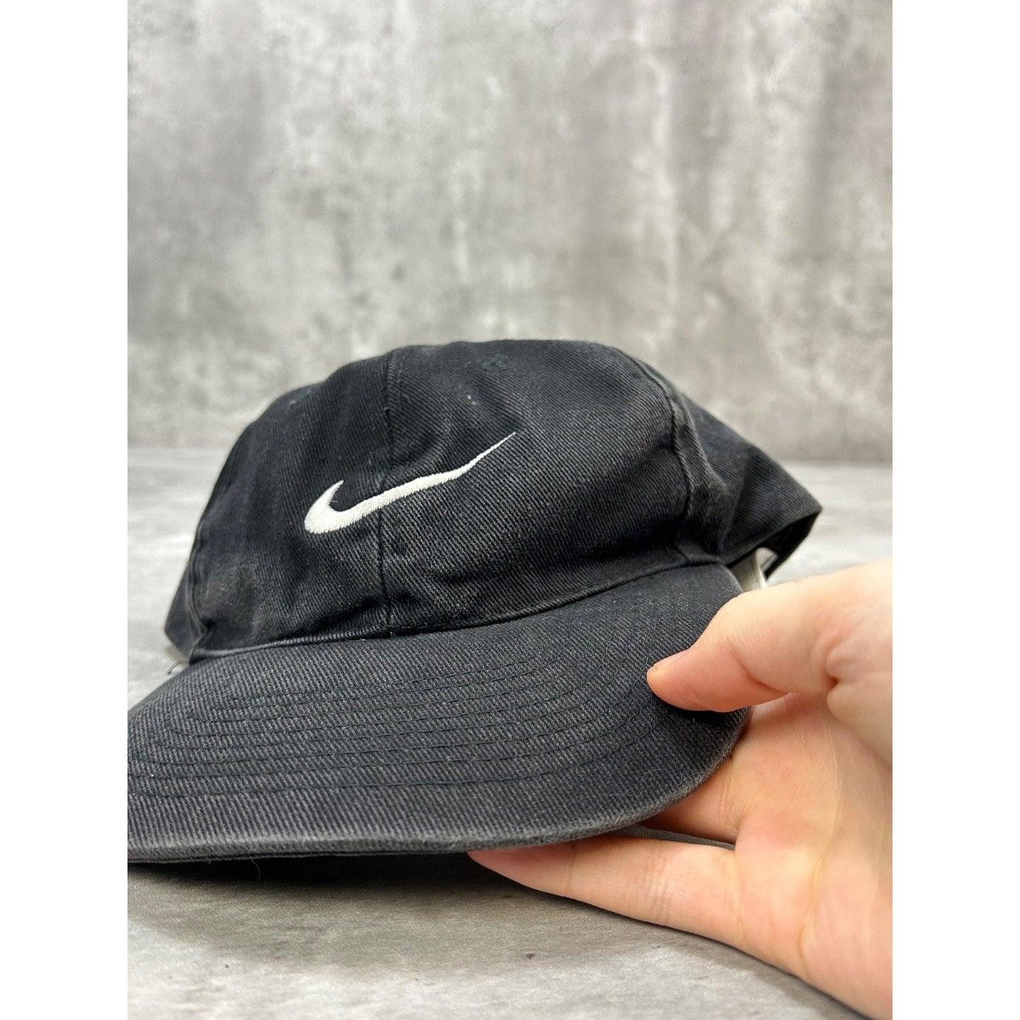 Vintage 90s Nike Embroidered Swoosh Snapback Hat OSFA Black