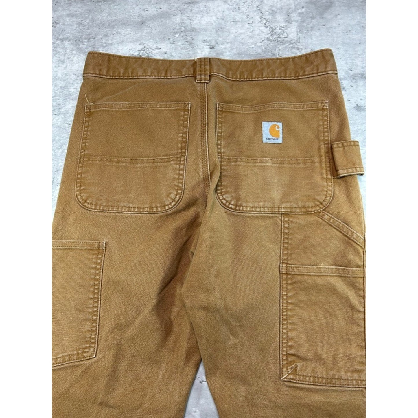 Carhartt Straight Fit Canvas Workwear Carpenter Pants Size 32 Beige