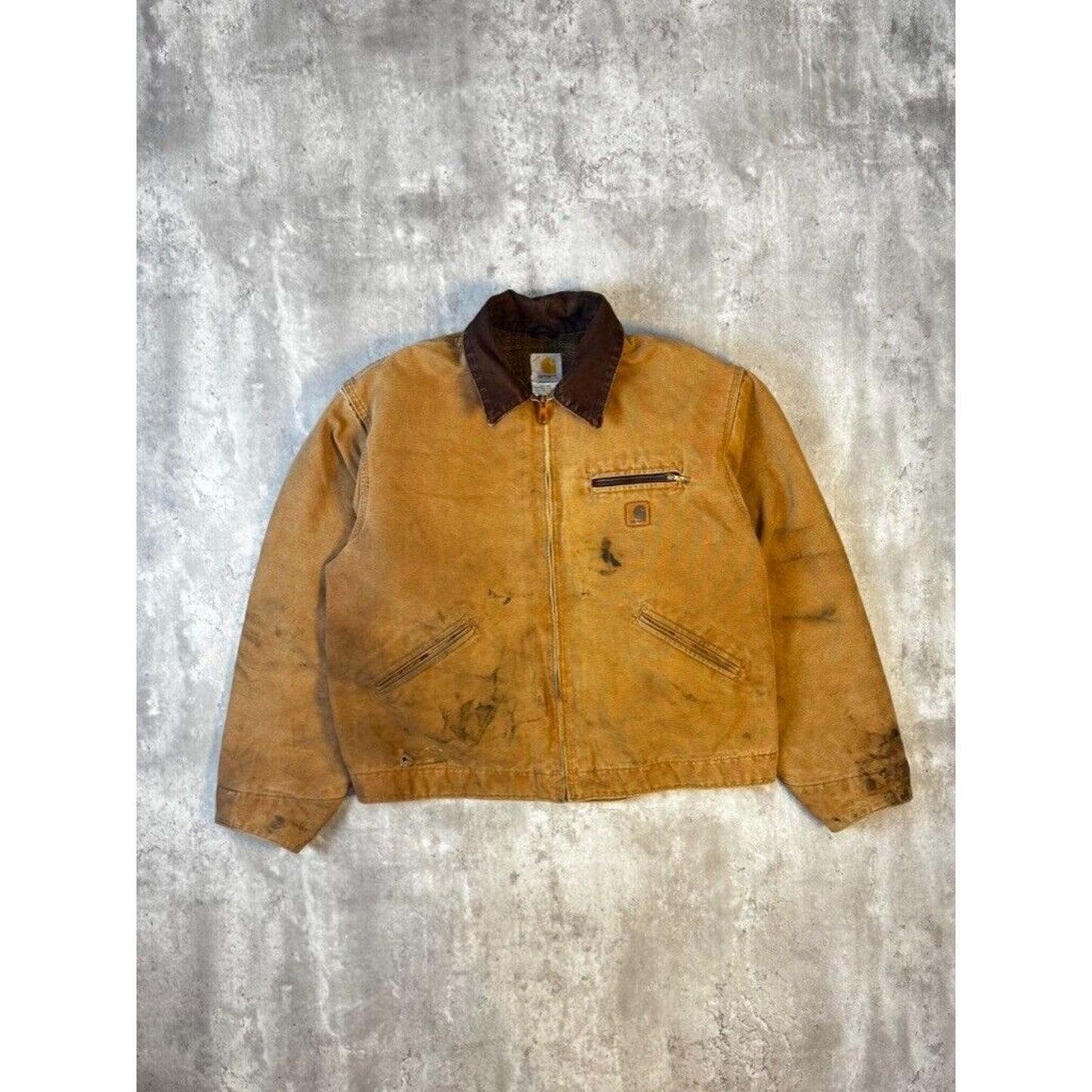 Vintage Carhartt Blanket Lined Canvas Workwear Detroit Jacket Size XL J97 BRN