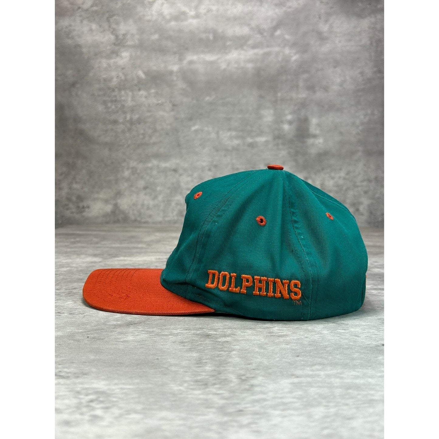 Vintage 90s Miami Dolphins NFL Embroidered Logo Football Snapback Hat OSFA
