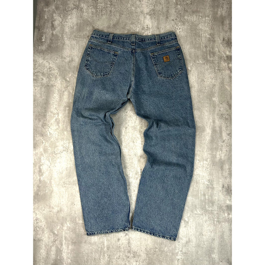 Carhartt Relaxed Fit Medium Wash Denim Workwear Pants Size 40