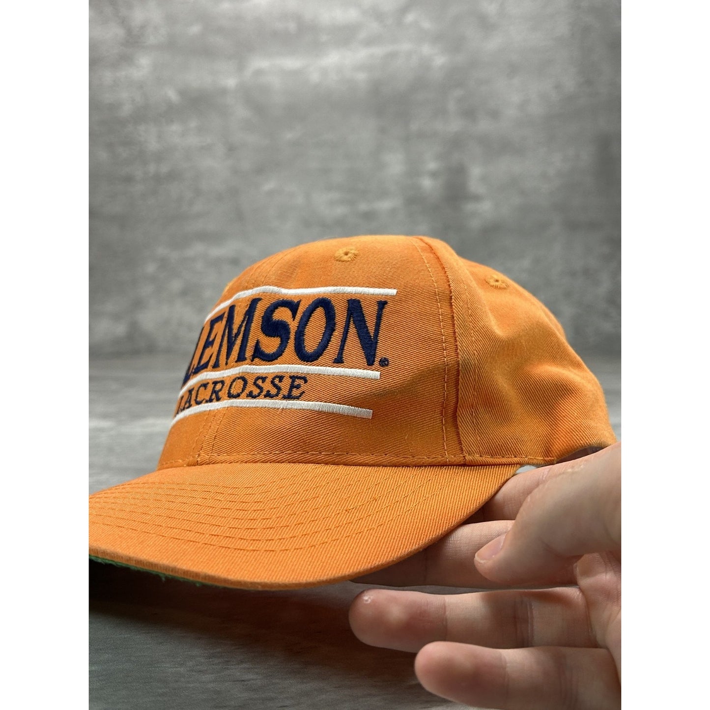 Vintage 90s Clemson Tigers Lacrosse NCAA Embroidered Spellout Snapback Hat OSFA