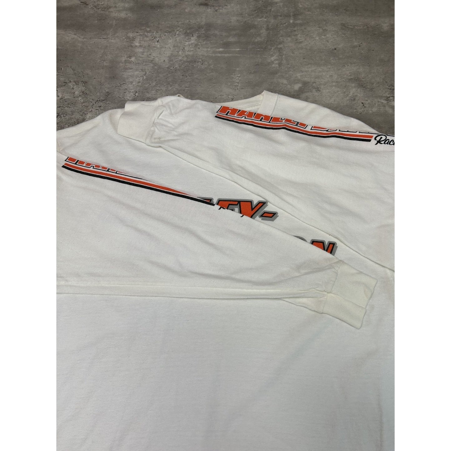 Vintage Harley Davidson Sleeve Spellout Graphic Long Sleeve T-Shirt Size XL