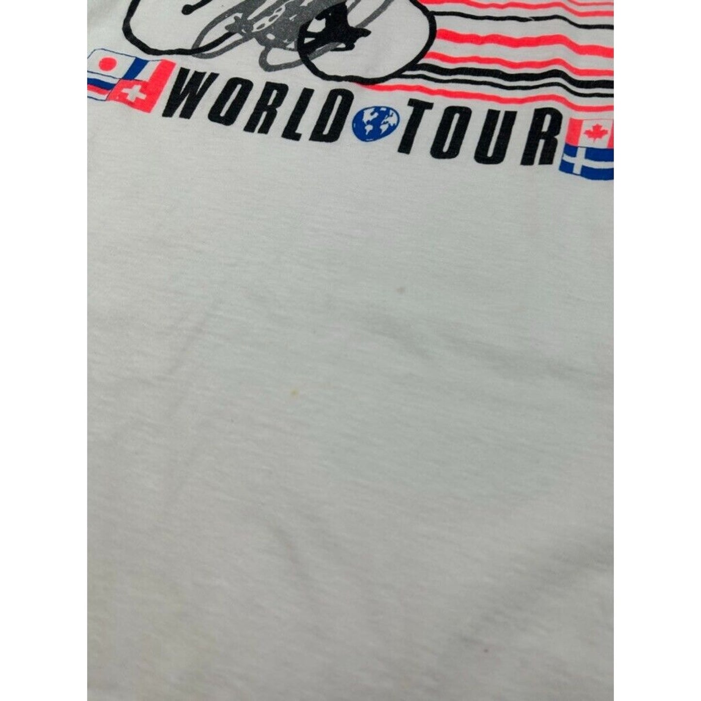 Vintage 90s Brooks Cycling World Tour Graphic T-Shirt Size Large White
