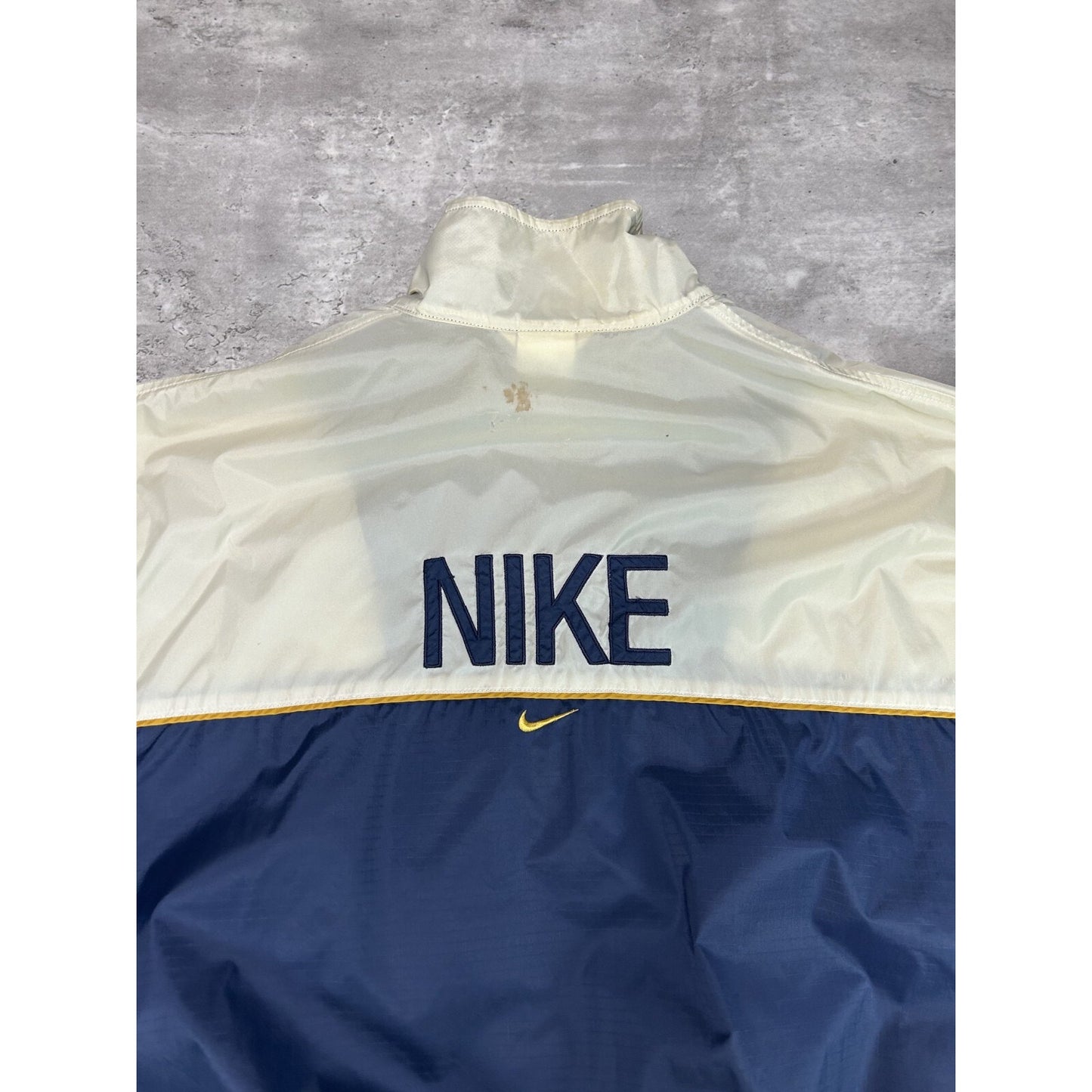 Vintage 90s Nike Embroidered Swoosh Two Tone Nylon Windbreaker Jacket Size Large
