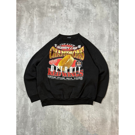 VTG 1998 Detroit Red Wings NHL Back To Back Stanley Cup Champs Sweatshirt Sz XL